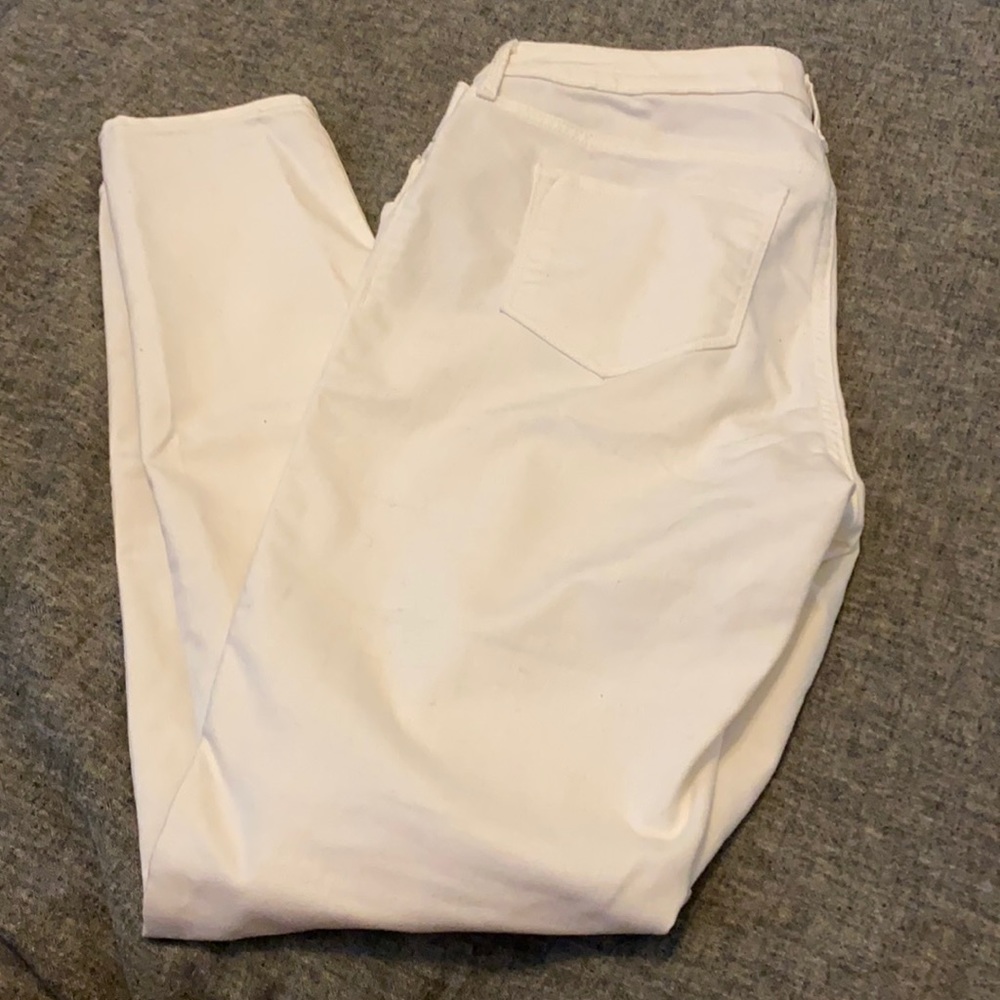 Old Navy White Mid-Rise Rockstar Pants
